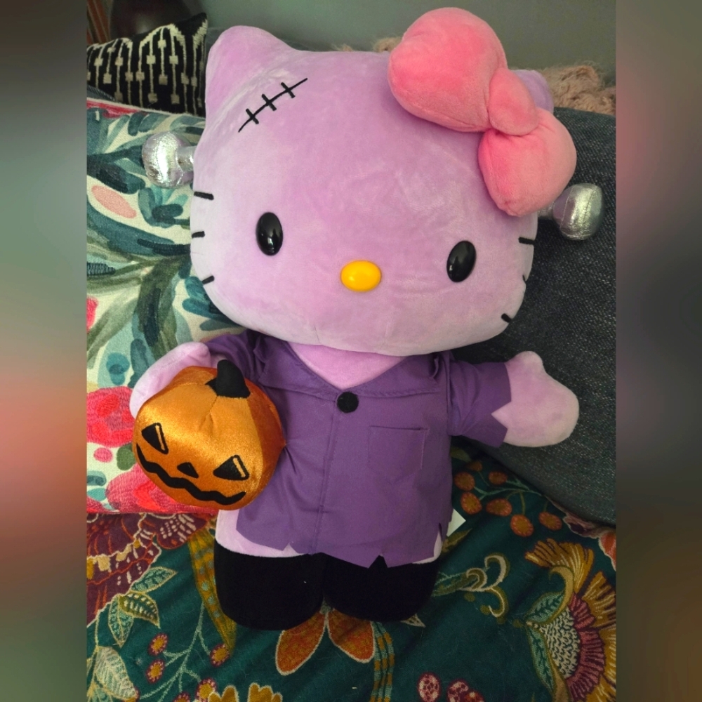 Hello Kitty Purple Frankenstein Halloween Greeter